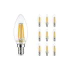 Voordeelpak 10x Noxion Lucent LED Filament Kaars 4.5W 827 B35 E14 Helder | Zeer Warm Wit - Vervangt 40W