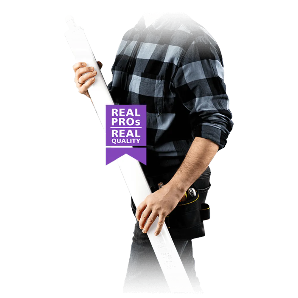 man holds Philips Ledinaire LED fixture